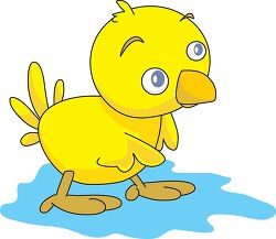 baby yellow duck in water clipart