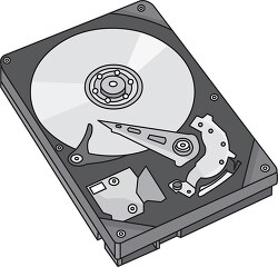 back side of computer hard drive clipart