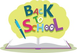 back to school sign with books clipart