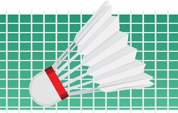 badminton shuttlecock on net clipart