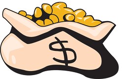 bag of gold coins clipart