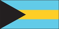 Bahamas flag flat design clipart