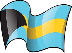 Bahamas wavy country flag clipart