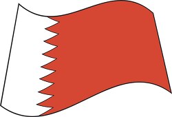 Bahrain flag flat design wavy clipart
