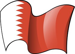 Bahrain wavy country flag clipart