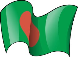 Bangladesh wavy country flag clipart