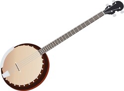 banjo white background clipart