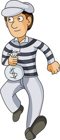 bank robber holding bag of money