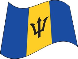 Barbados flag flat design wavy clipart
