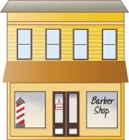 barber shop building store front clipart 8023g