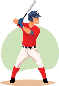 baseball player at bat on home plate clipart