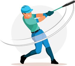 baseball player swinging bat to hit ball clipart
