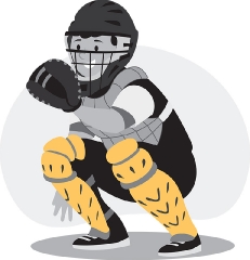 baseball player the catcher gray color