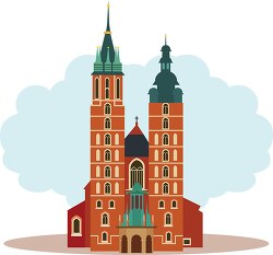 basilica of the holy virgin mary krakow poland clipart