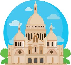 basilica sacre coeur in paris france clipart