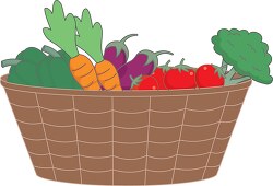 basket of fresh vegetables clipart