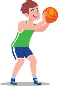 basketball player prepared to throw ball clipart