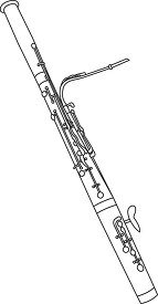 bassoon musical instrument gray clipart