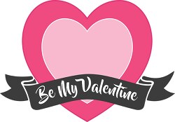 be my valentine heart banner clipart