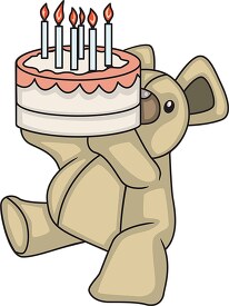 bear holding birthday cake 0151