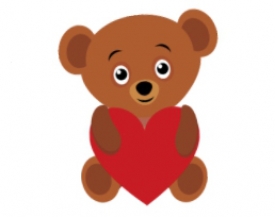 bear holding valentines day heart animated clipart
