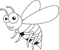 bee insects black white outline cliprt 925