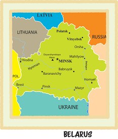belarus country map color border clipart