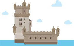 belem tower lisbon portugal graphic image clipart