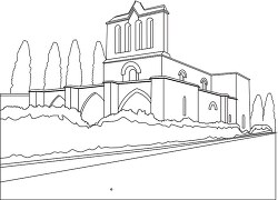 bellapais abbey cyprus black white outline clipart