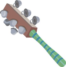 bells jingle shaker wood stick musical instrument vector clipart