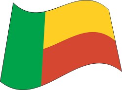 Benin flag flat design wavy clipart
