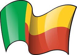 Benin wavy country flag clipart