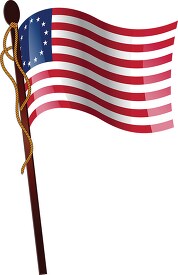 betsy ross style flag on flagpole