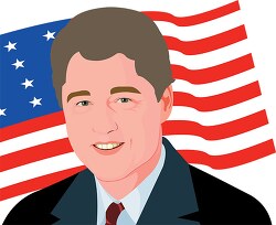bill clinton american presidents with american flag background