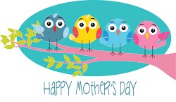 birds on branch happy mothers day wishes clipart