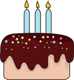 birthday cake with blue candles clipart