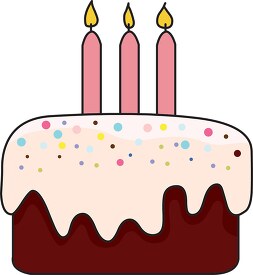 birthday cake with pink candles clipart