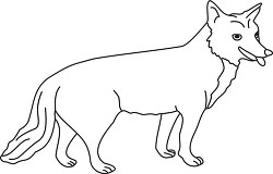 black outline animal clipart coyote