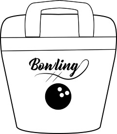 black outline cutout bowling bag clipart