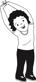 black outline girl stretching clipart