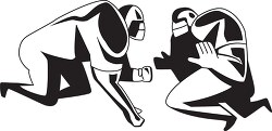 black outline of offensive defensive lines in football clipart