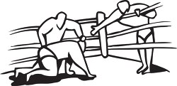 black outline stylized wrestler in ring countdown clipart
