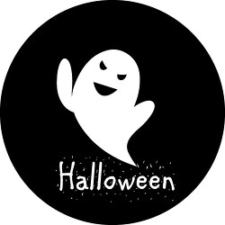 black white ghost halloween icon