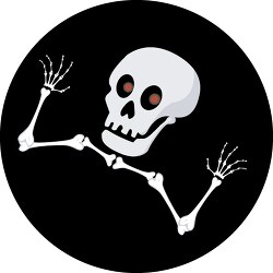 black white skeleton halloween icon