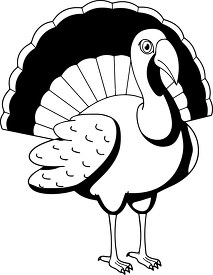 black white turkey clipart