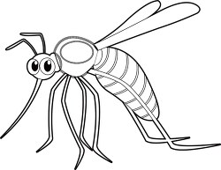 blood sucking mosquito insect black white outline clipart