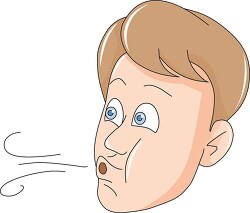 blowing facial expression clipart