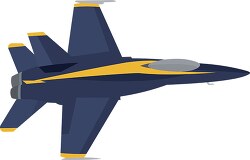 blue angel FA18 hornet military jet clipart image flat design