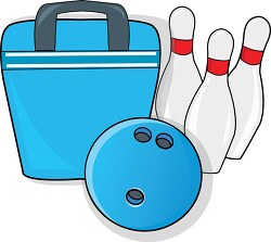 blue bowling bag with pins blue ball clipart