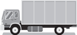 blue conainer truck transportation gray clipart